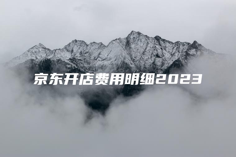 京东开店费用明细2023