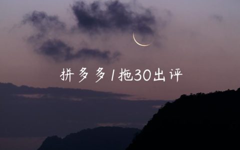 拼多多1拖30出评