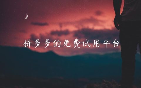 拼多多的免费试用平台