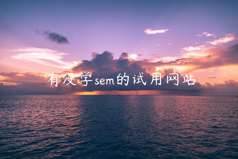 有没学sem的试用网站