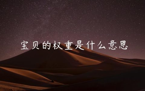 宝贝的权重是什么意思