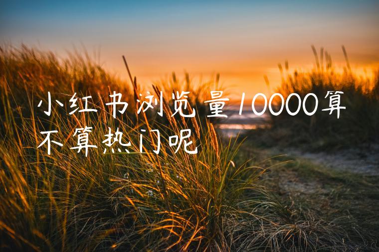 小红书浏览量10000算不算热门呢