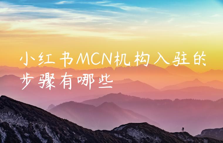 小红书MCN机构入驻的步骤有哪些