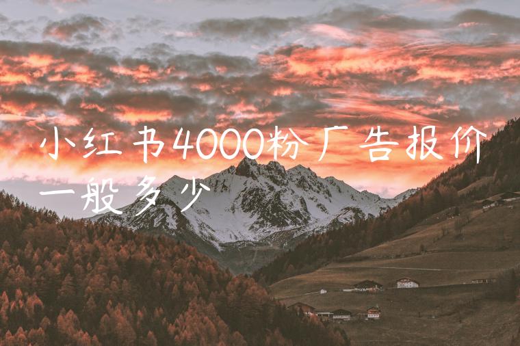 小红书4000粉广告报价一般多少