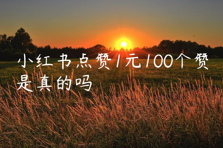 小红书点赞1元100个赞是真的吗