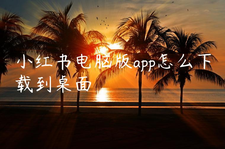 小红书电脑版app怎么下载到桌面