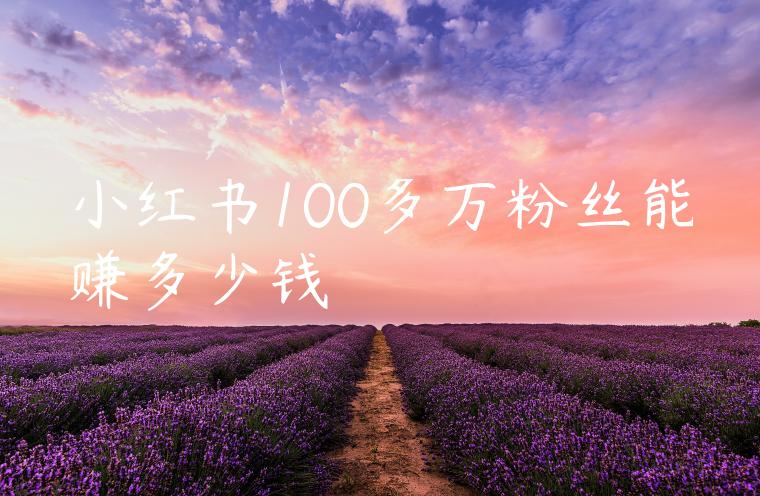 小红书100多万粉丝能赚多少钱