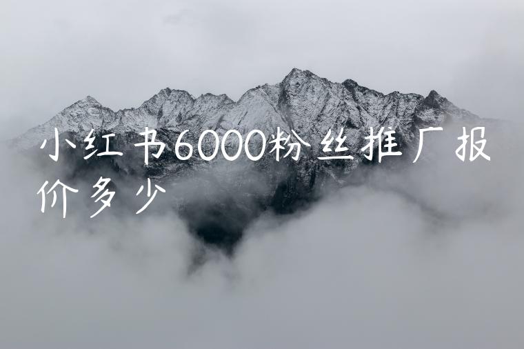 小红书6000粉丝推广报价多少