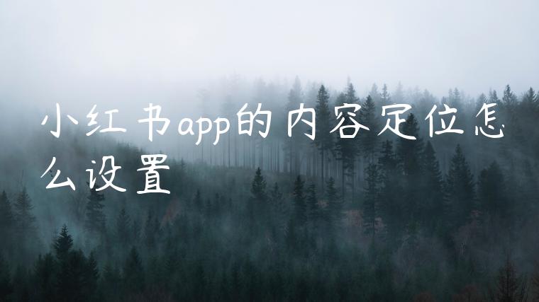 小红书app的内容定位怎么设置