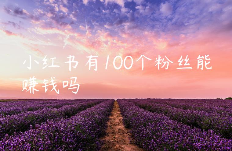 小红书有100个粉丝能赚钱吗