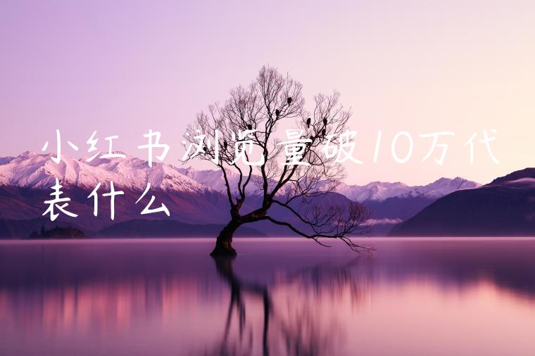 小红书浏览量破10万代表什么