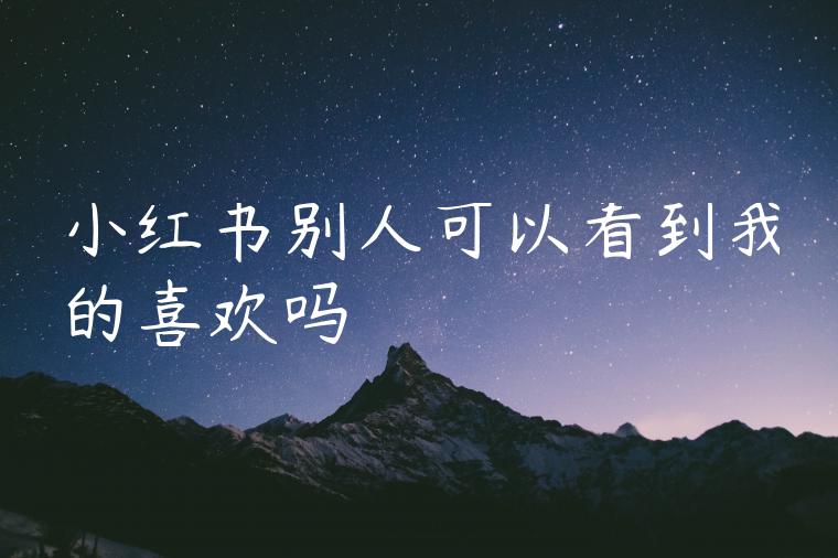 小红书别人可以看到我的喜欢吗