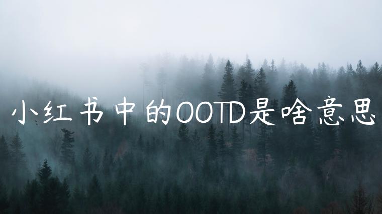 小红书中的OOTD是啥意思