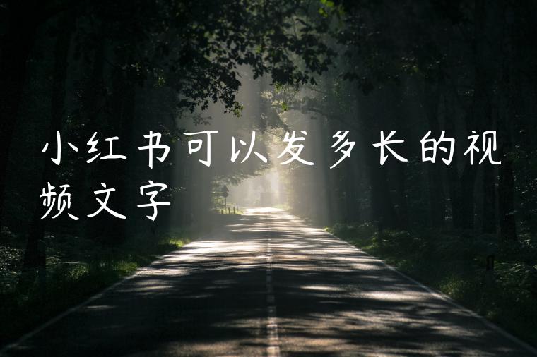 小红书可以发多长的视频文字