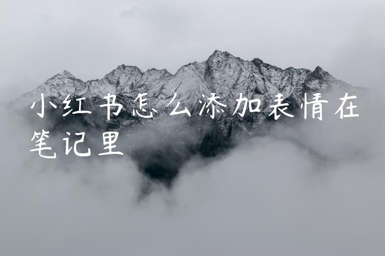 小红书怎么添加表情在笔记里