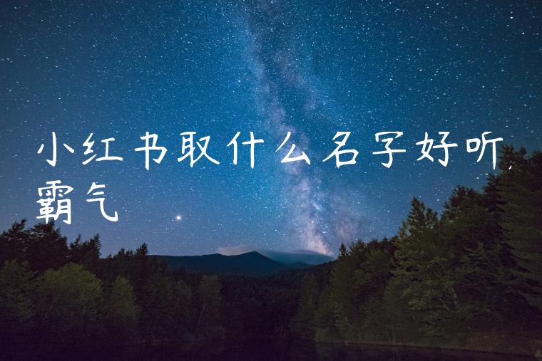 小红书取什么名字好听,霸气