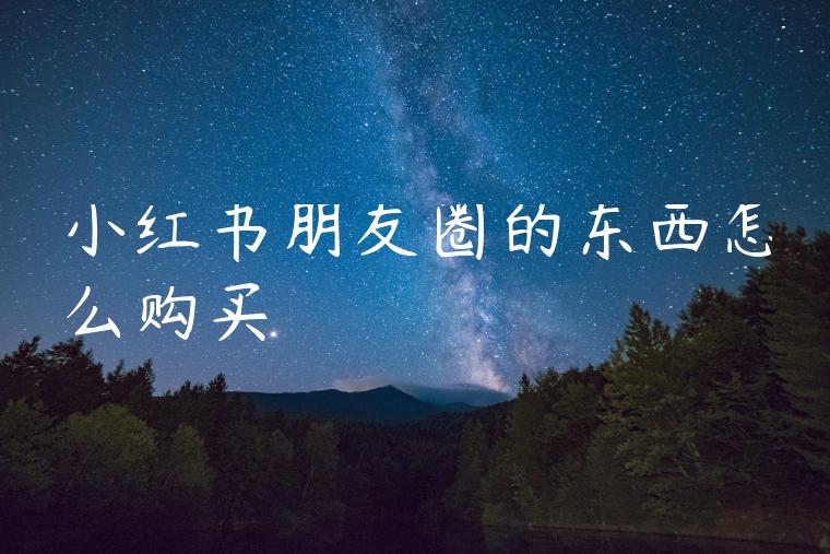 小红书朋友圈的东西怎么购买