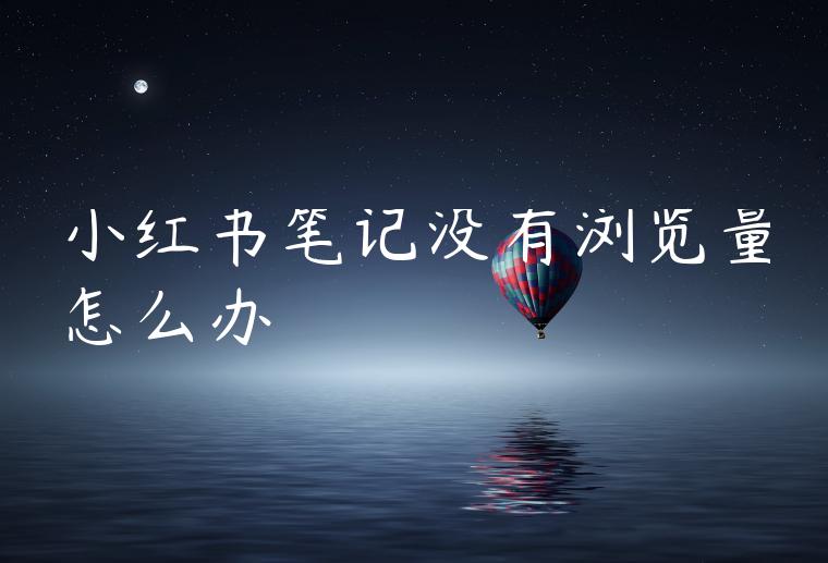 小红书笔记没有浏览量怎么办