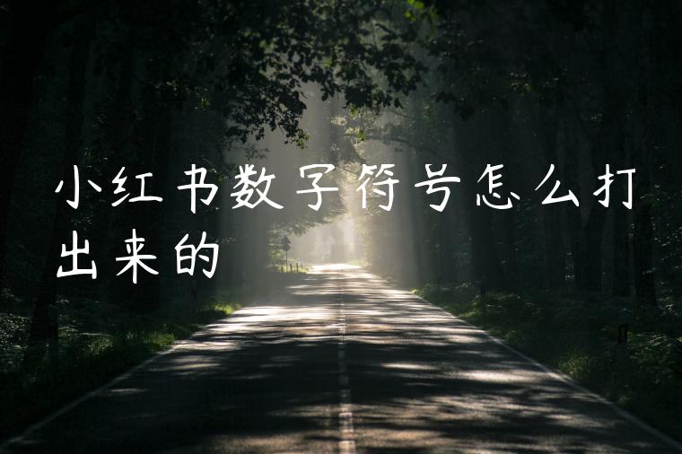 小红书数字符号怎么打出来的