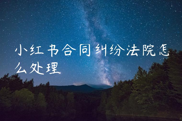 小红书合同纠纷法院怎么处理