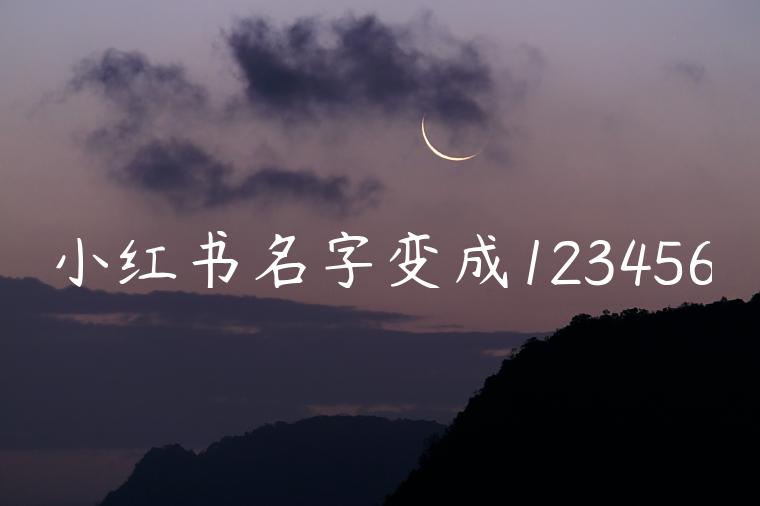 小红书名字变成123456