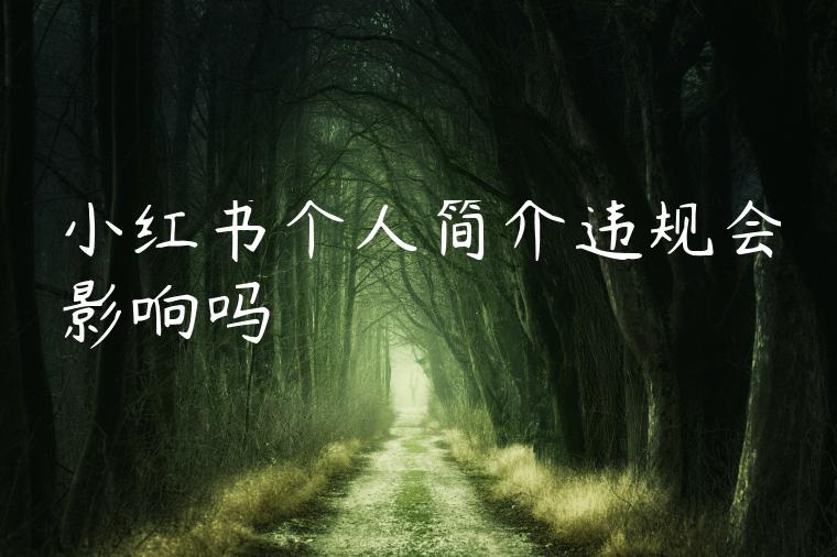 小红书个人简介违规会影响吗