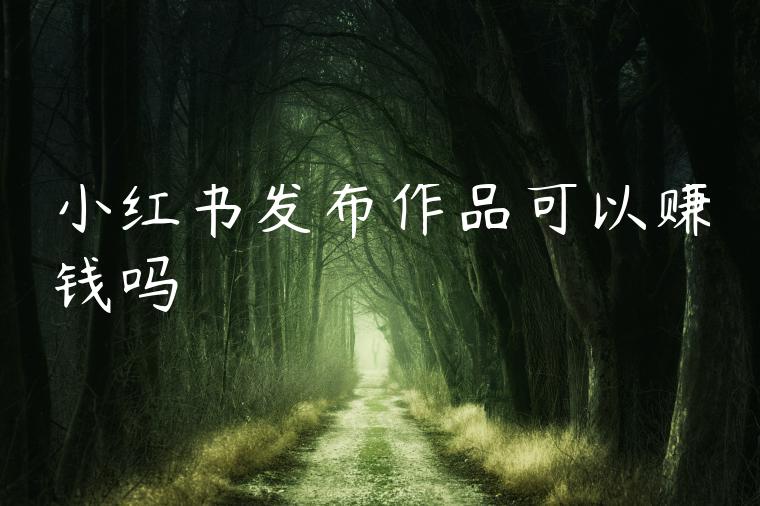 小红书发布作品可以赚钱吗