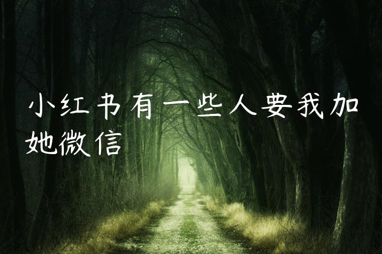 小红书有一些人要我加她微信