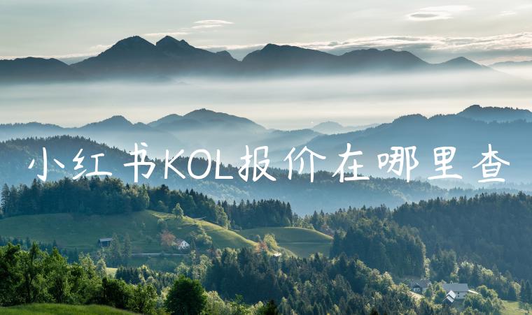 小红书KOL报价在哪里查