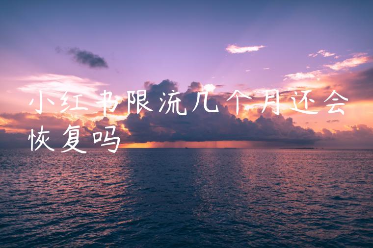 小红书限流几个月还会恢复吗