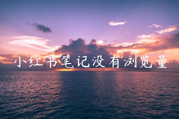 小红书笔记没有浏览量