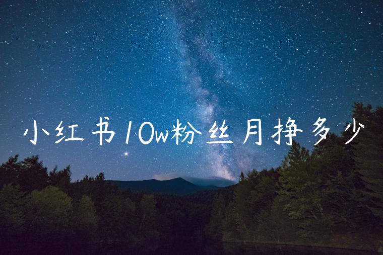 小红书10w粉丝月挣多少