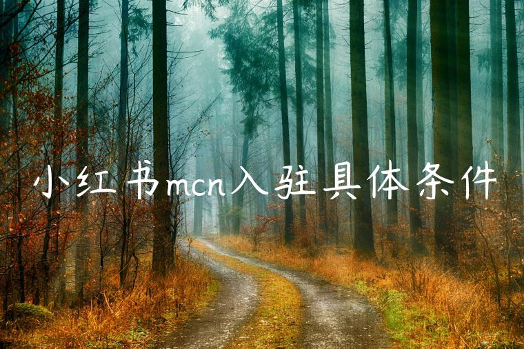 小红书mcn入驻具体条件