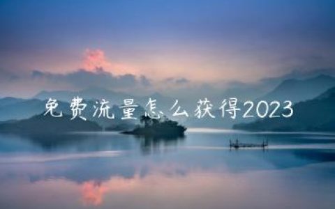 免费流量怎么获得2023