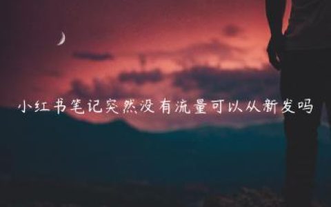 小红书笔记突然没有流量可以从新发吗