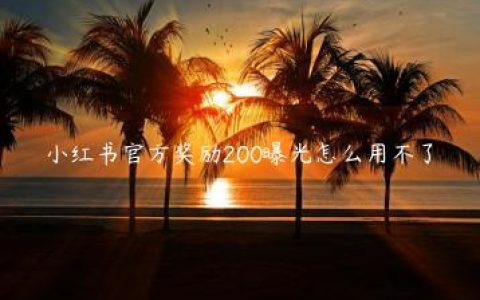 小红书官方奖励200曝光怎么用不了