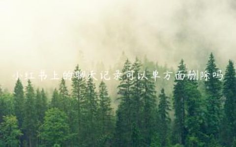 小红书上的聊天记录可以单方面删除吗