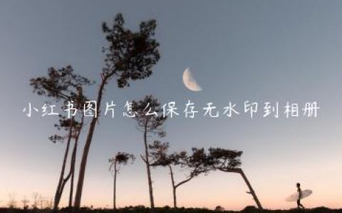 小红书图片怎么保存无水印到相册