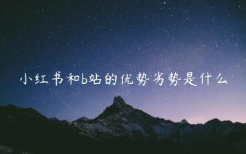 小红书和b站的优势劣势是什么