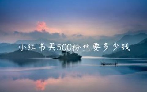 小红书买500粉丝要多少钱