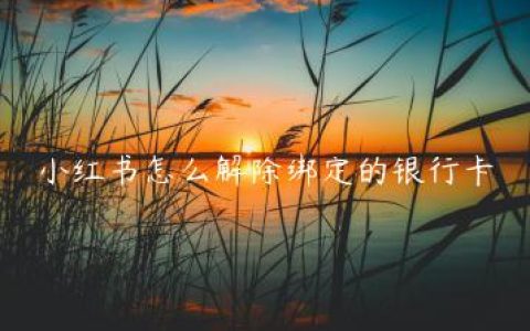 小红书怎么解除绑定的银行卡