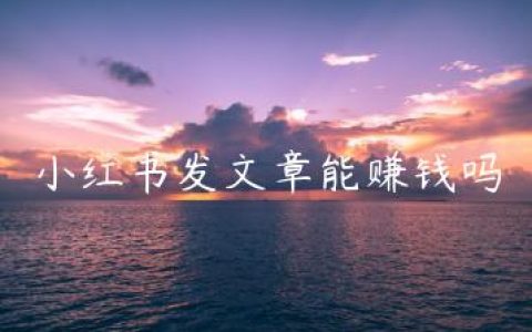 小红书发文章能赚钱吗