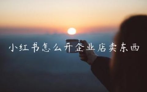 小红书怎么开企业店卖东西